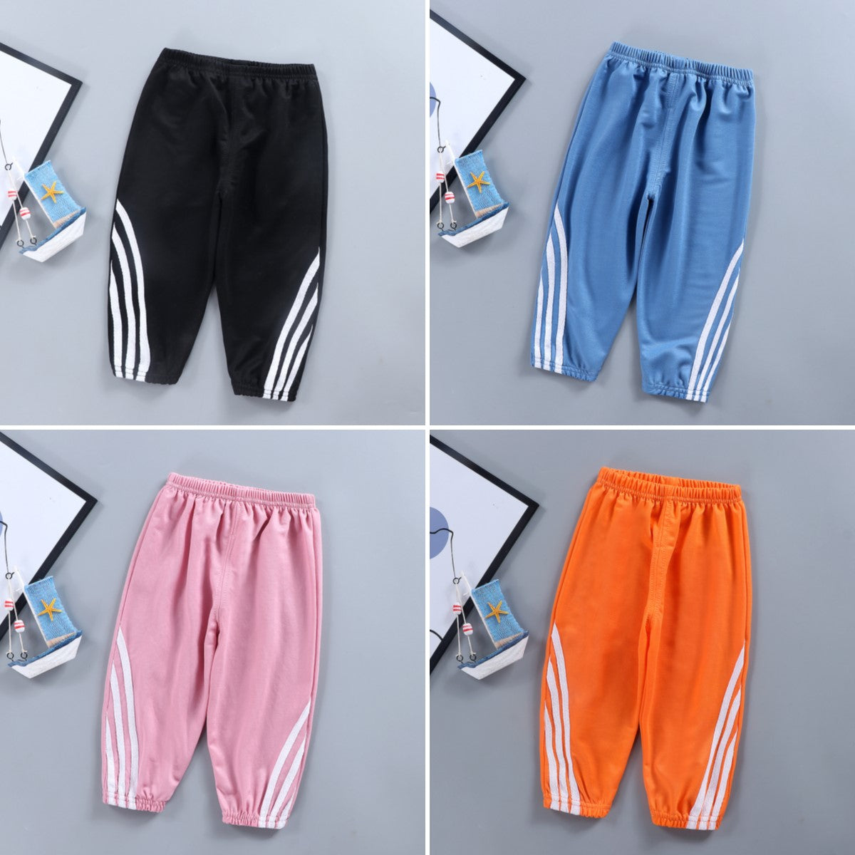 Breathable Boys Summer Pants - Anti-Mosquito Stripes