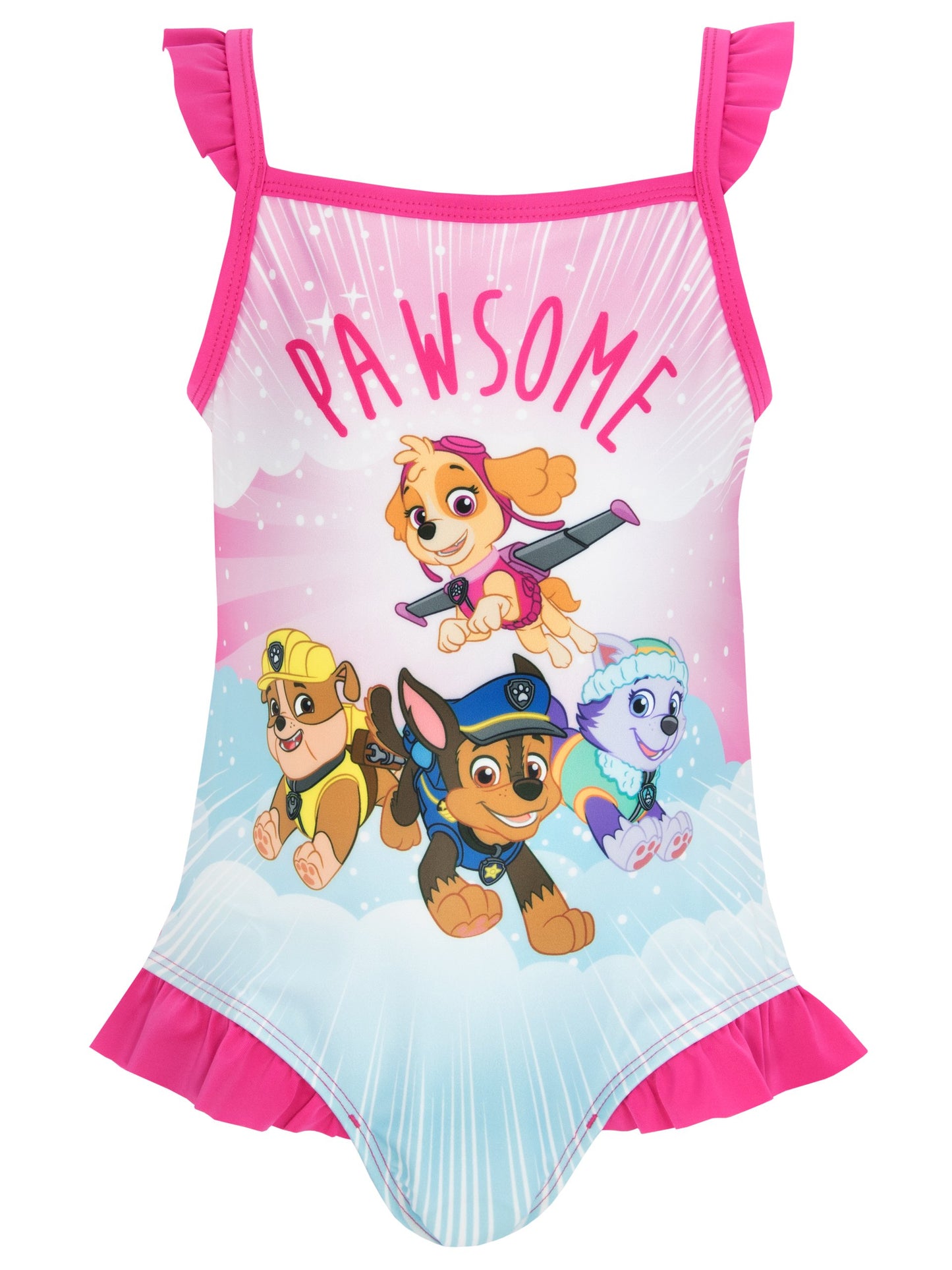 Paw Patrol Girls Swimsuit Skye Rubble Chase Everest One Piece Bathing Suit for Kids Multicolored 4
