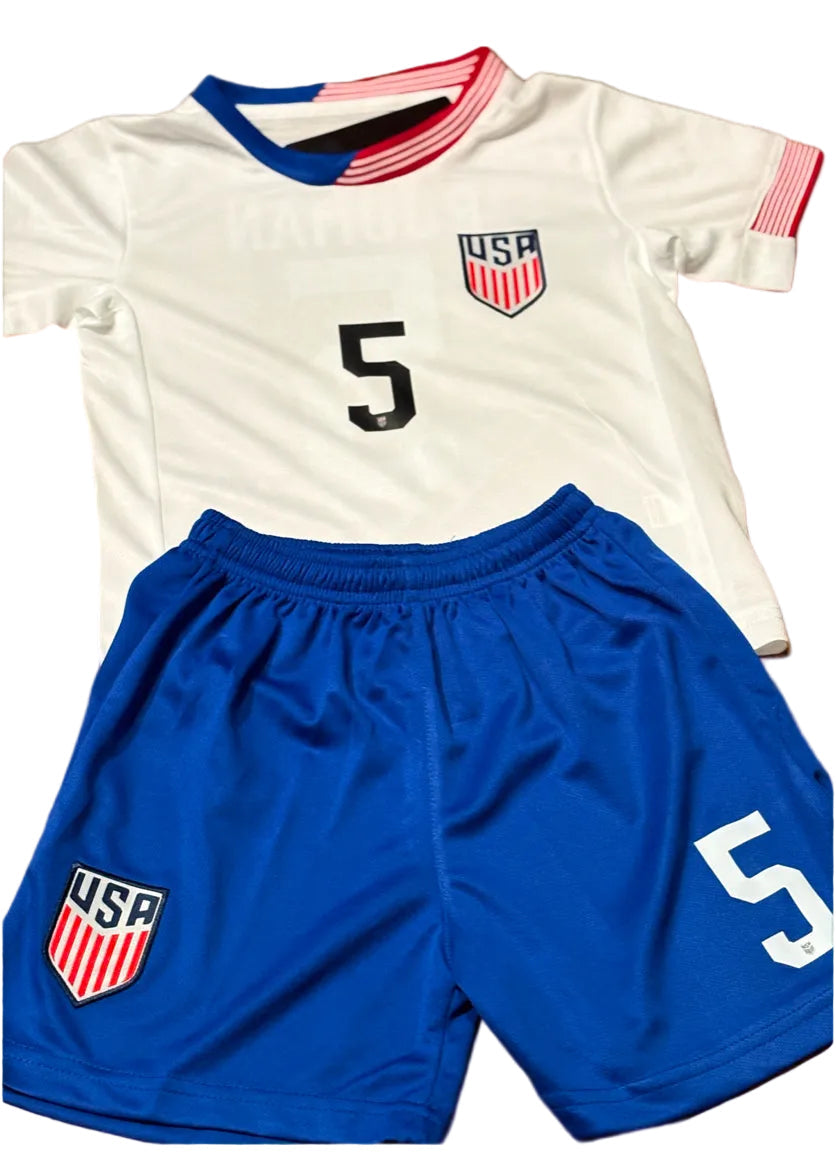Kids Trinity Rodman Home White Soccer Jersey Set