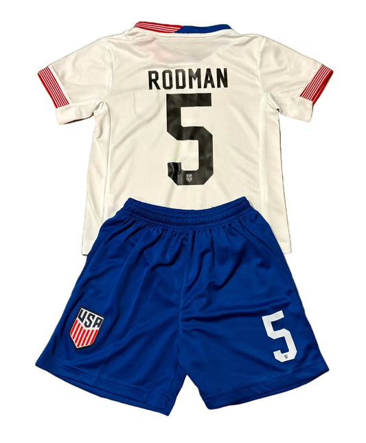Kids Trinity Rodman Home White Soccer Jersey Set