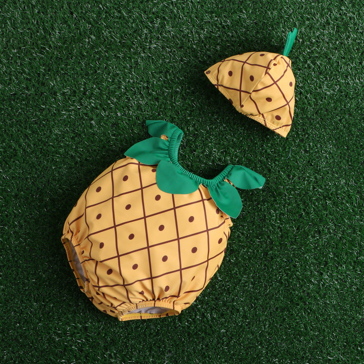 Pineapple and Strawberry One-Piece Swimsuit for Kids