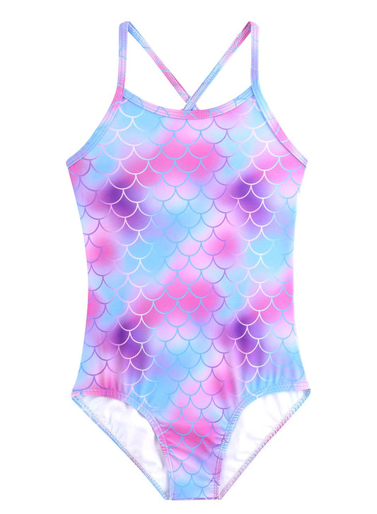 Dolxico Girls Swimsuit 10-12 Girls One Piece Swimwear Cute Mermaid Bathing Suits Size 12 Pool Girl Swimming Suits Kids Swimsuits for Girls Mermaid Blue Purple 160 Size 12