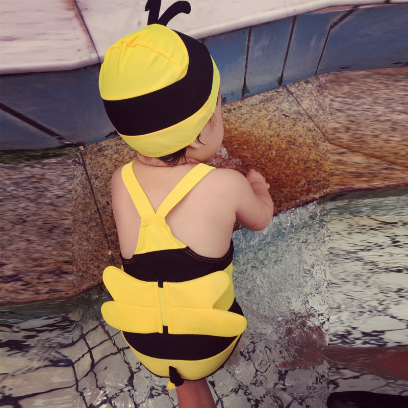 Cute Cartoon Bee Kids' One-Piece Swimsuit Outfit