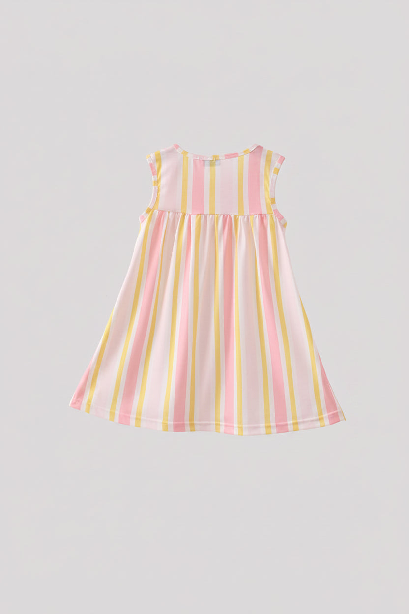 Girls' You're My Sunshine Embroidery Stripe Dress
