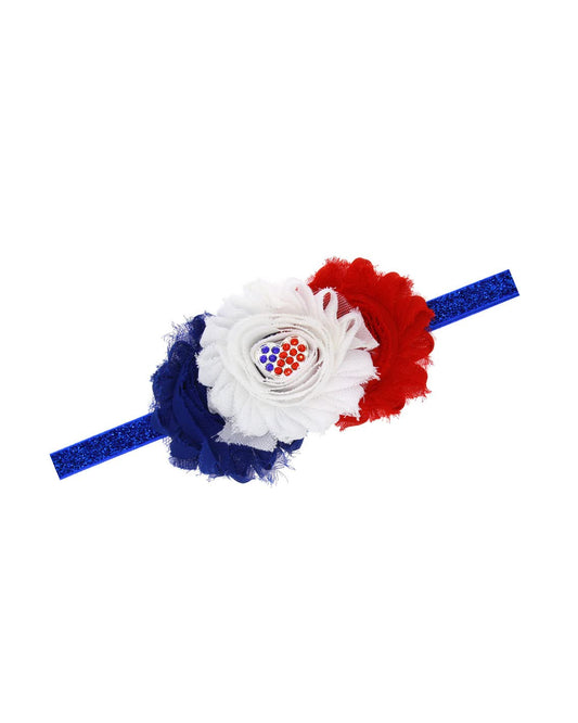 Patriotic Flower Baby Headband | 4th of July USA Flag Hair Accessory