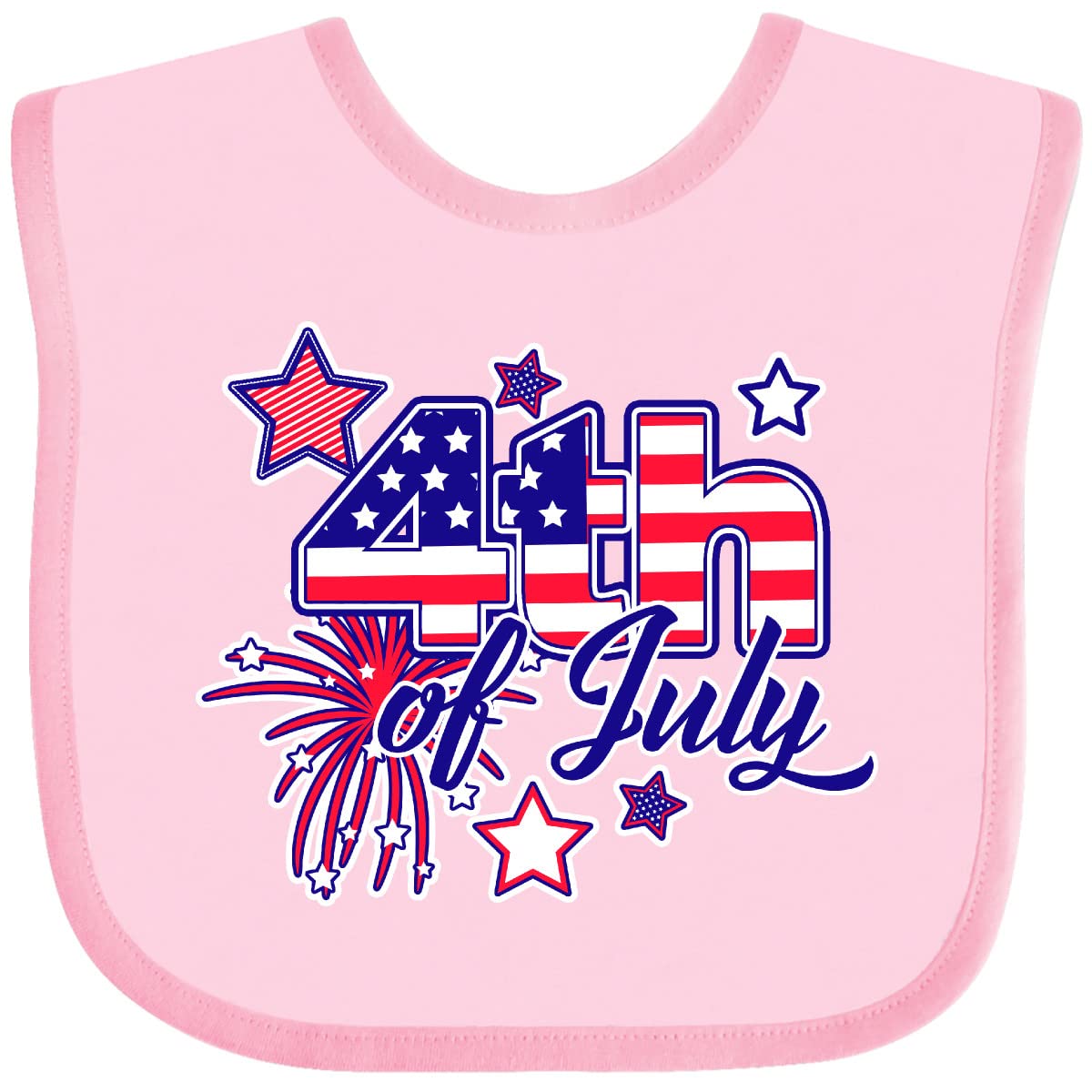 4th of July Fireworks Stars & American Flag Baby Bib