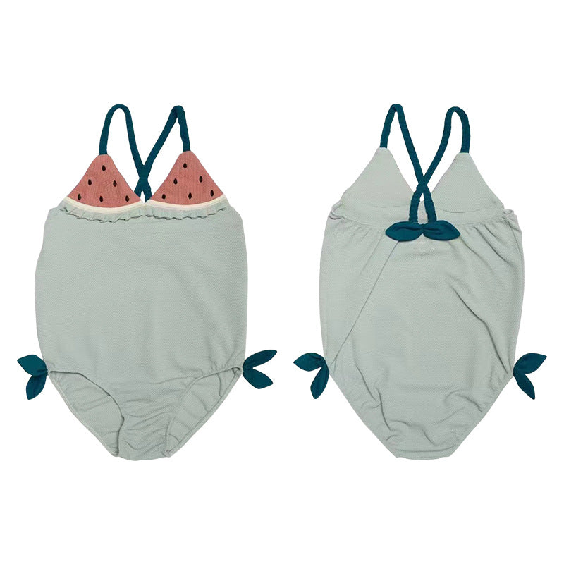 Quick Drying Cute Girl's Suspender Swimsuit