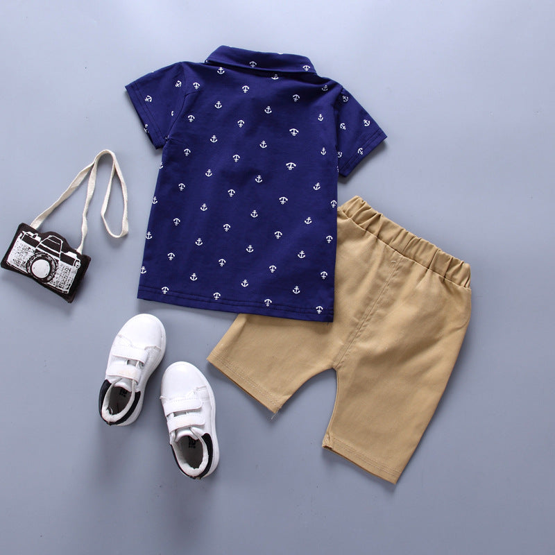 Summer Cotton Clothing Set for Boys: T-shirt & Shorts