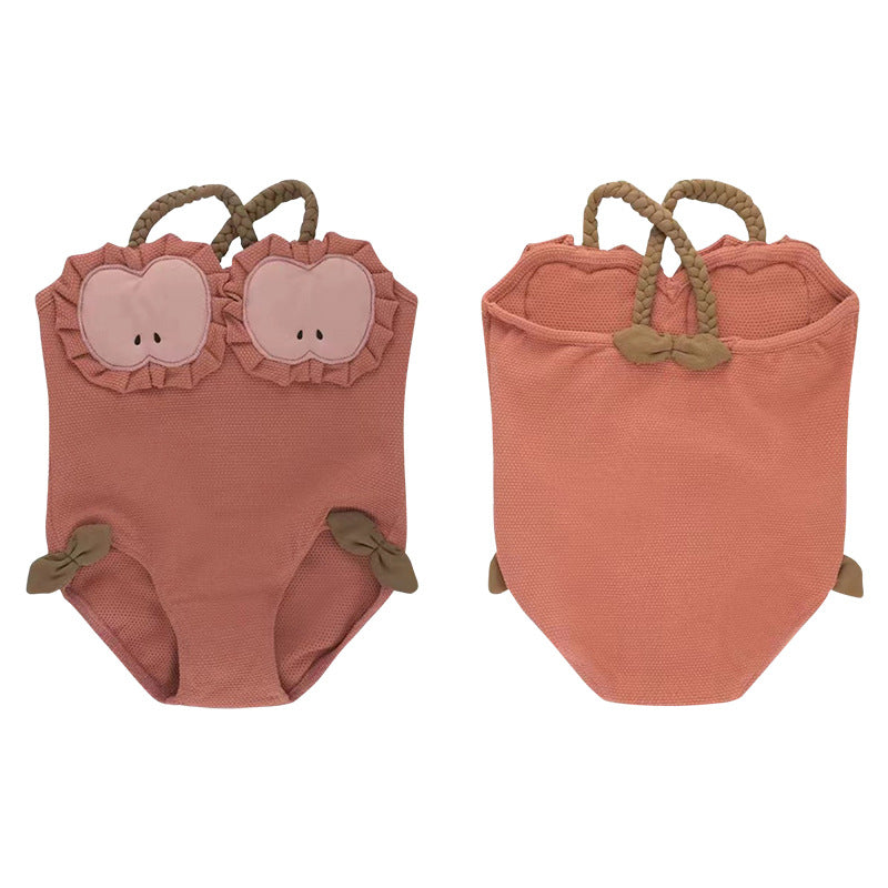 Quick Drying Cute Girl's Suspender Swimsuit